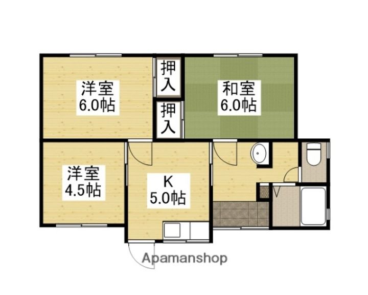 広島県福山市南手城町3丁目(一戸建)の賃貸物件戸建ての間取り