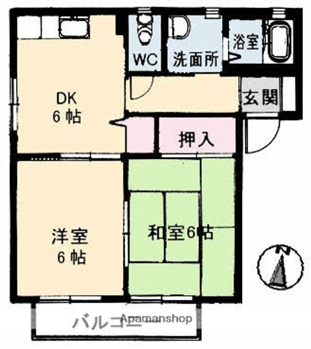 レジデンス中之町 1番館201の間取り