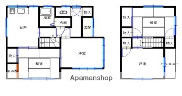 広島県福山市西深津町5丁目(一戸建)の賃貸物件戸建ての間取り