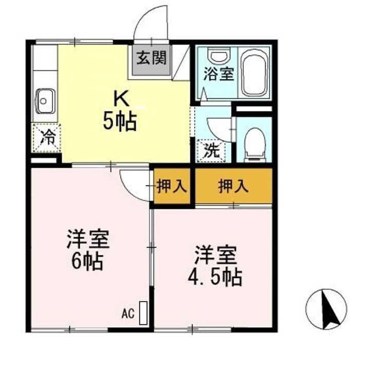 コーポ羽衣Cシャルダンの間取り