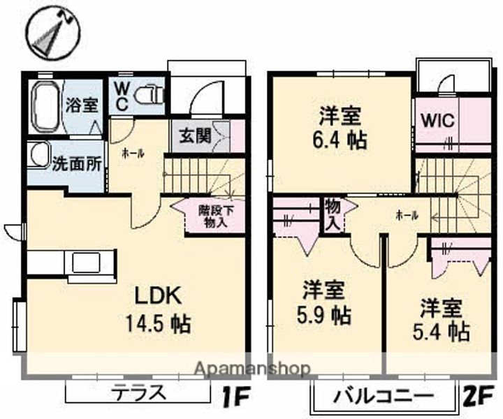 クラヴィエ B棟の間取り