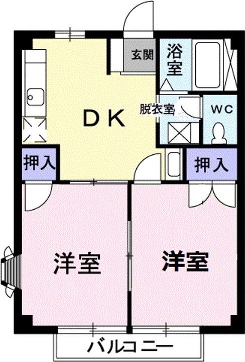 コーポ サンスカイEの間取り