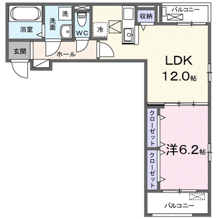 カーサ・ソレイユ Bの間取り