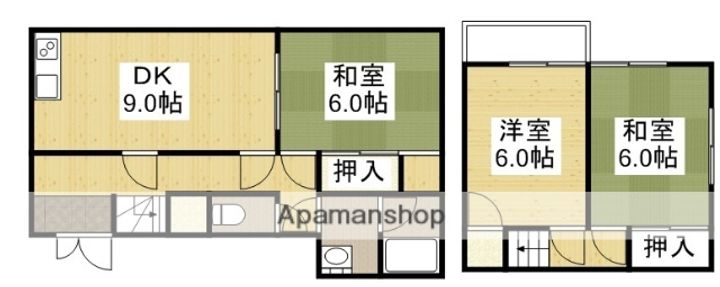 広島県福山市千代田町2丁目(一戸建)の賃貸物件戸建ての間取り