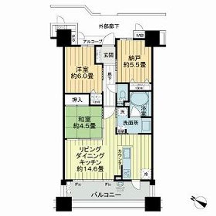 サーパスシティ福山駅前0703の間取り