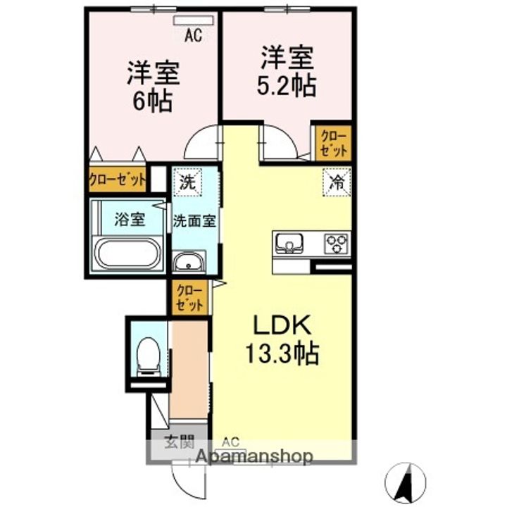 アロモントB棟の間取り