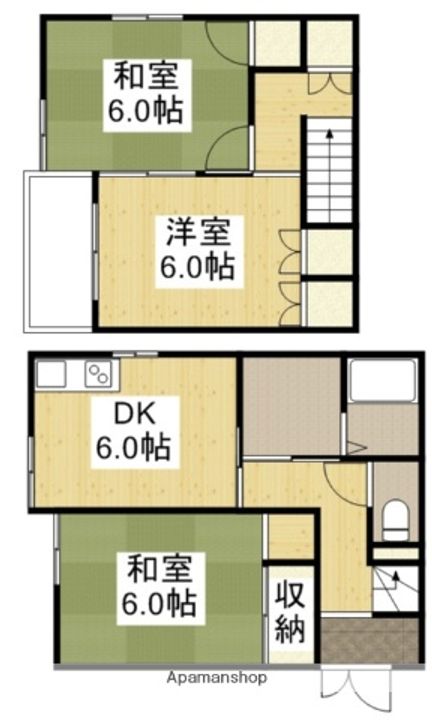広島県福山市山手町7丁目(一戸建)の賃貸物件戸建ての間取り