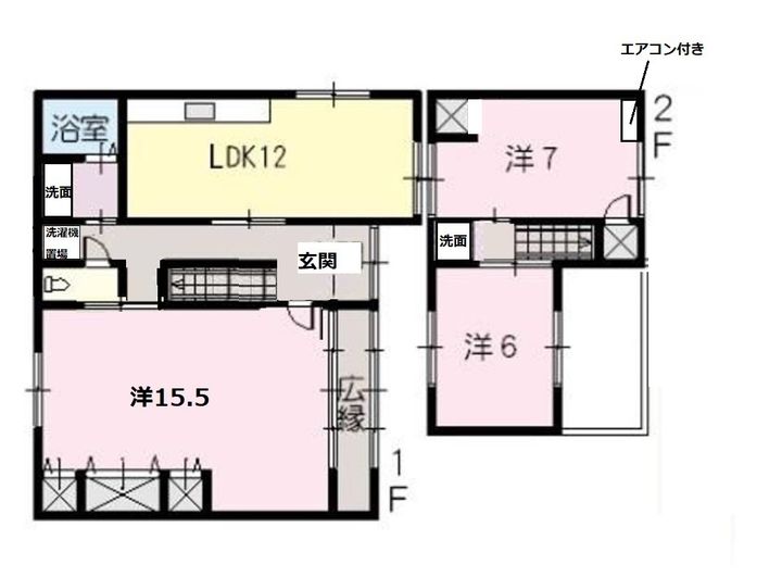 広島県福山市神辺町大字下竹田(一戸建)の賃貸物件戸建ての間取り