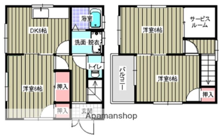 広島県福山市引野町5丁目(一戸建)の賃貸物件の間取り