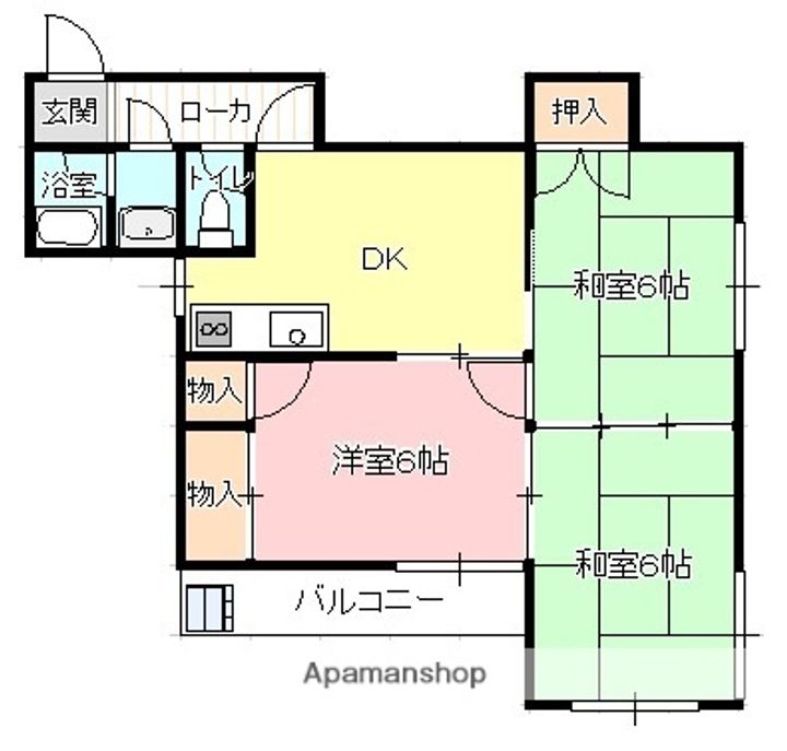 前田アパートB302の間取り