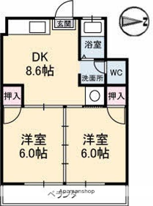 上野ビル302の間取り