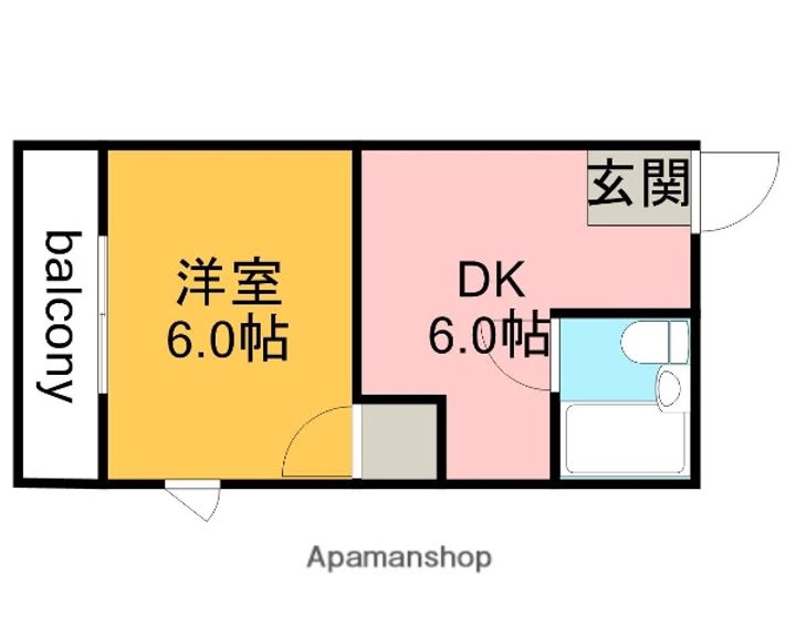 広島県広島市佐伯区千同1丁目の賃貸アパートの間取り