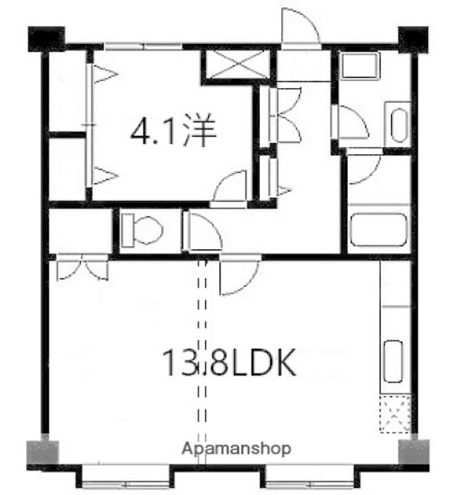 広島県広島市南区比治山町の賃貸マンションの間取り