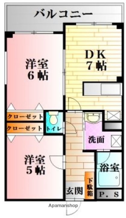 広島県広島市安佐北区可部町大字上町屋の賃貸マンションの間取り