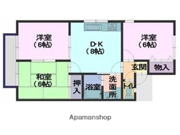 広島県廿日市市上平良の賃貸アパートの間取り