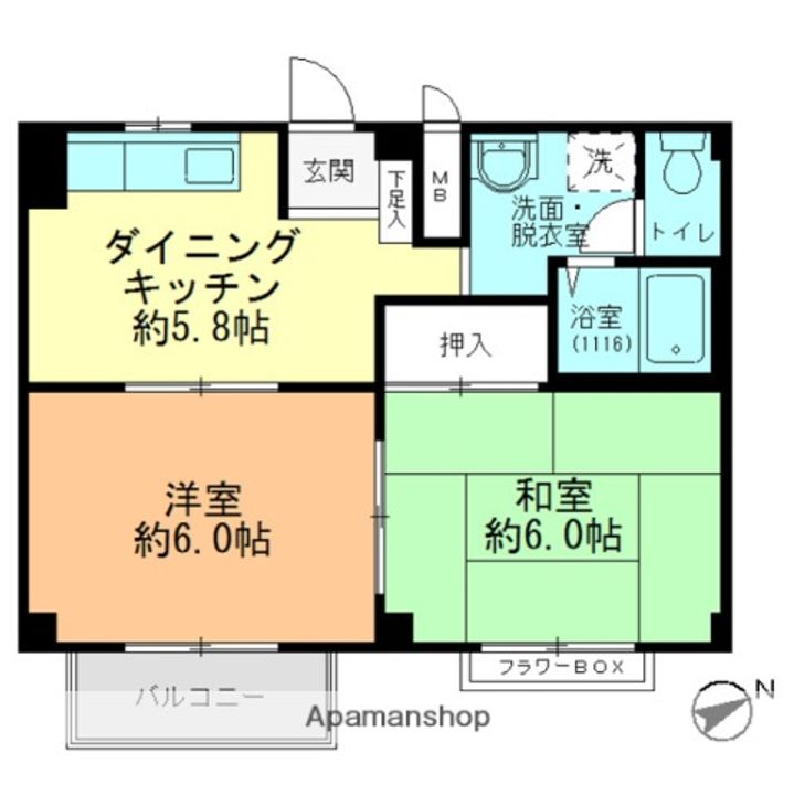 広島県廿日市市串戸3丁目の賃貸アパート201の間取り