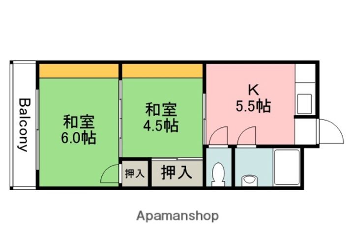 広島県広島市佐伯区五日市中央7丁目の賃貸マンション103の間取り