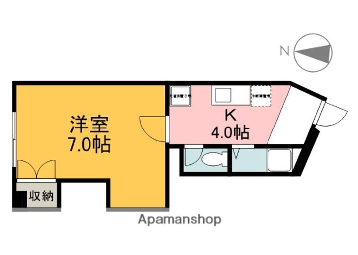 広島県広島市中区西平塚町の賃貸マンションの間取り