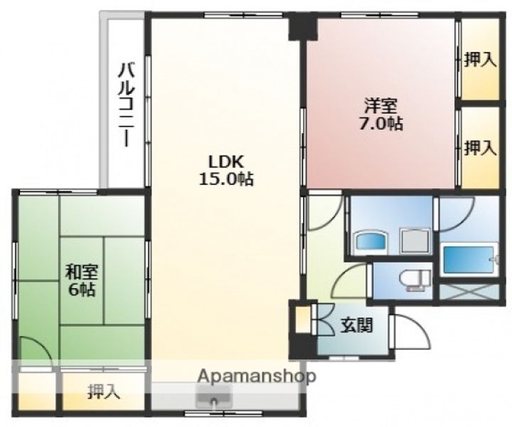 広島県広島市西区庚午南1丁目の賃貸マンション301の間取り