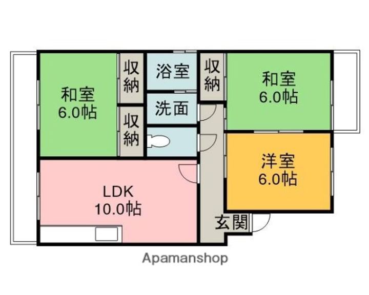 広島県広島市安佐南区高取北1丁目の賃貸マンションの間取り