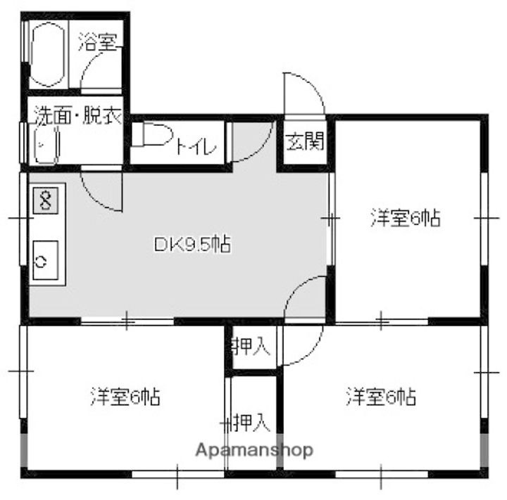 広島県広島市安佐南区長束4丁目の賃貸マンションの間取り