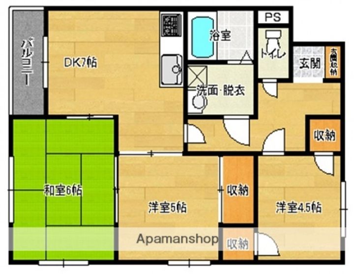 広島県安芸郡府中町青崎東の賃貸マンションの間取り
