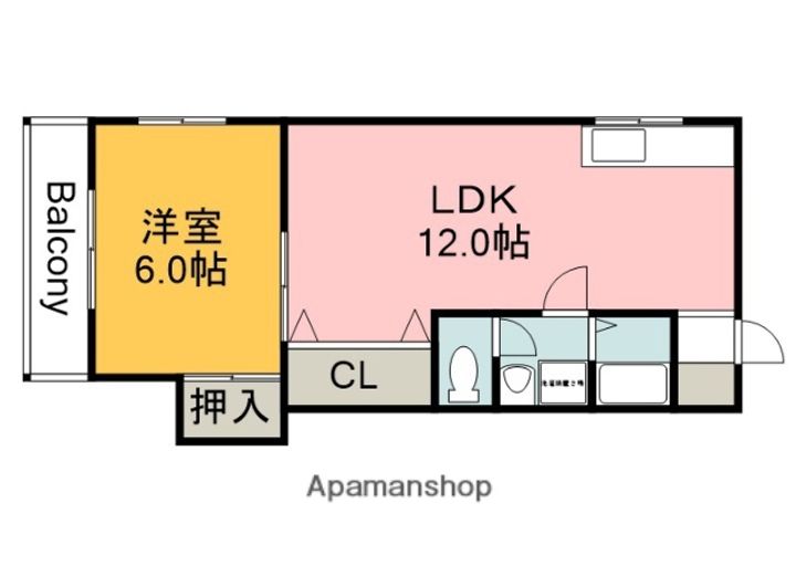 広島県広島市中区白島九軒町の賃貸マンション303の間取り