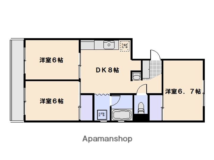 広島県広島市佐伯区新宮苑の賃貸マンションの間取り