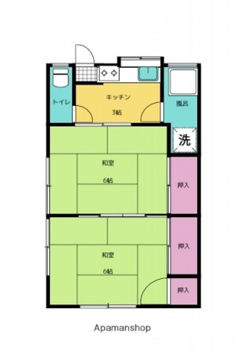 広島県広島市佐伯区皆賀3丁目の賃貸アパートの間取り
