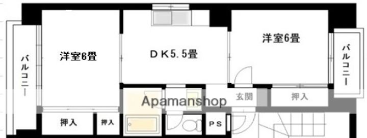 広島県広島市中区東白島町の賃貸マンションの間取り