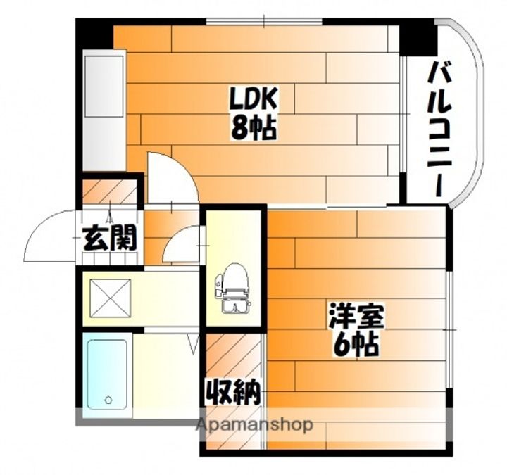広島県広島市中区榎町の賃貸マンションの間取り