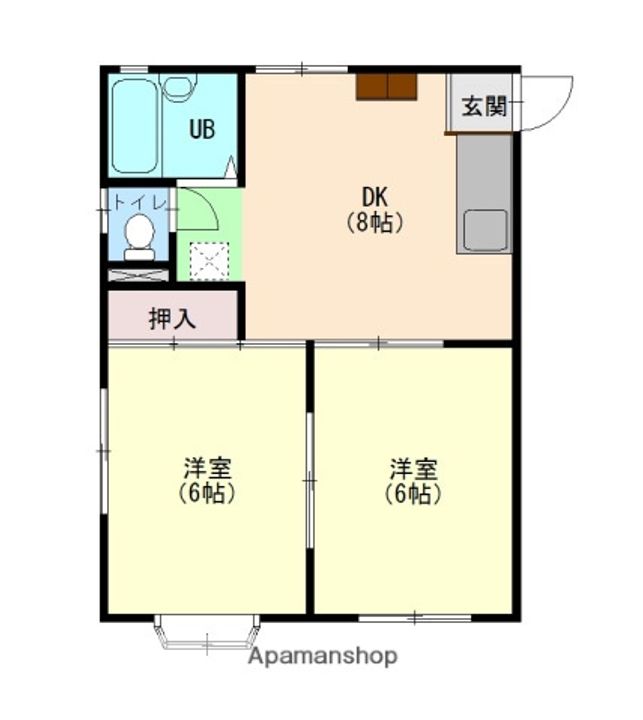 広島県広島市南区向洋新町1丁目の賃貸アパートの間取り