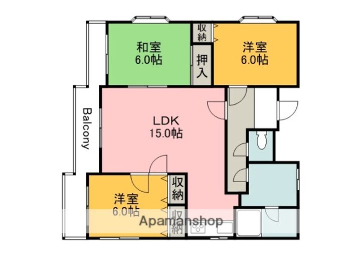 広島県広島市西区楠木町1丁目の賃貸マンション501の間取り