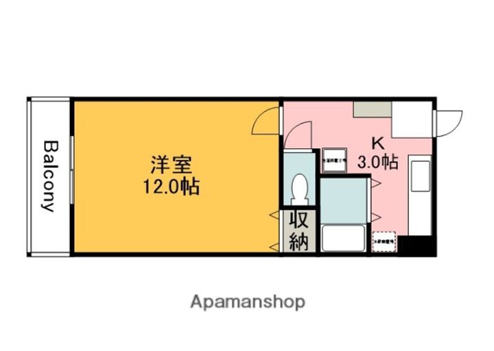 広島県広島市佐伯区皆賀1丁目の賃貸マンションの間取り