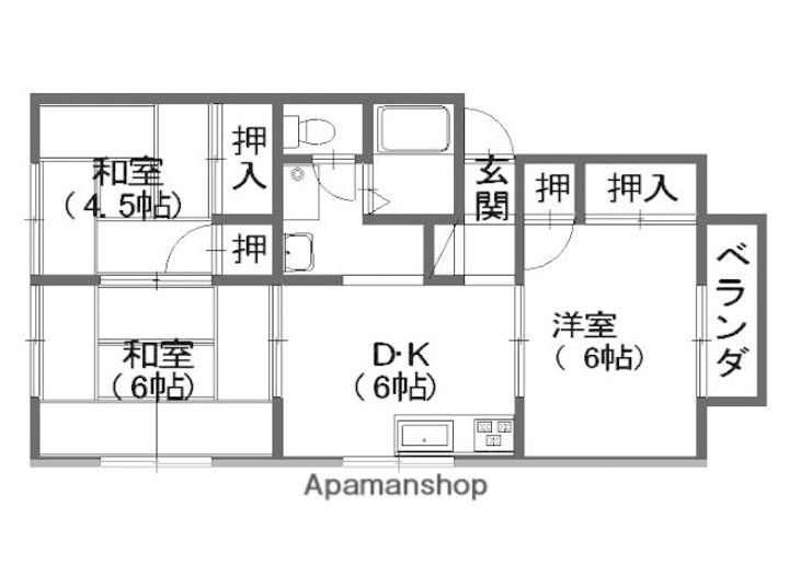 広島県広島市安佐南区長束1丁目の賃貸アパートの間取り