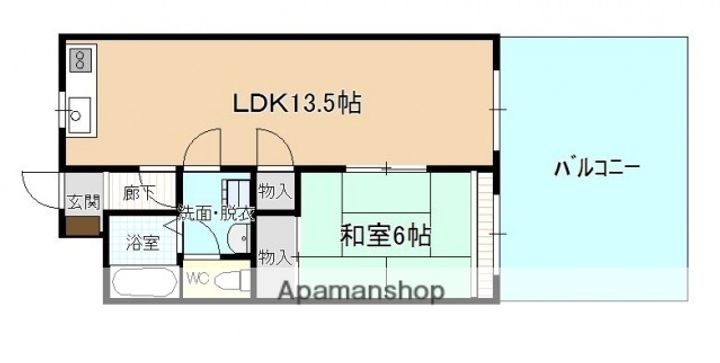 広島県広島市西区大芝2丁目の賃貸マンションの間取り