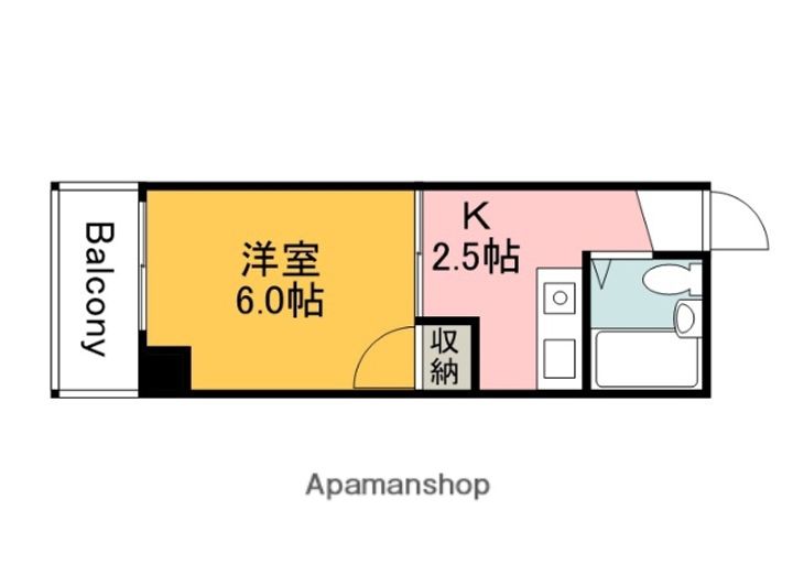 広島県広島市中区舟入中町の賃貸マンションの間取り