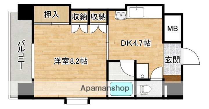 広島県広島市佐伯区楽々園4丁目の賃貸マンションの間取り