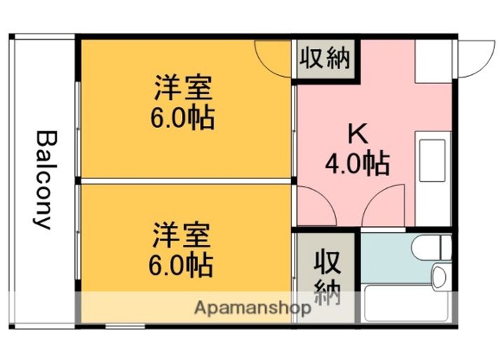 広島県広島市西区横川町2丁目の賃貸マンションの間取り
