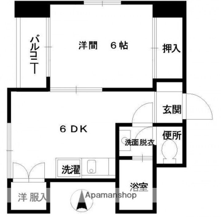 広島県広島市南区比治山本町の賃貸マンションの間取り