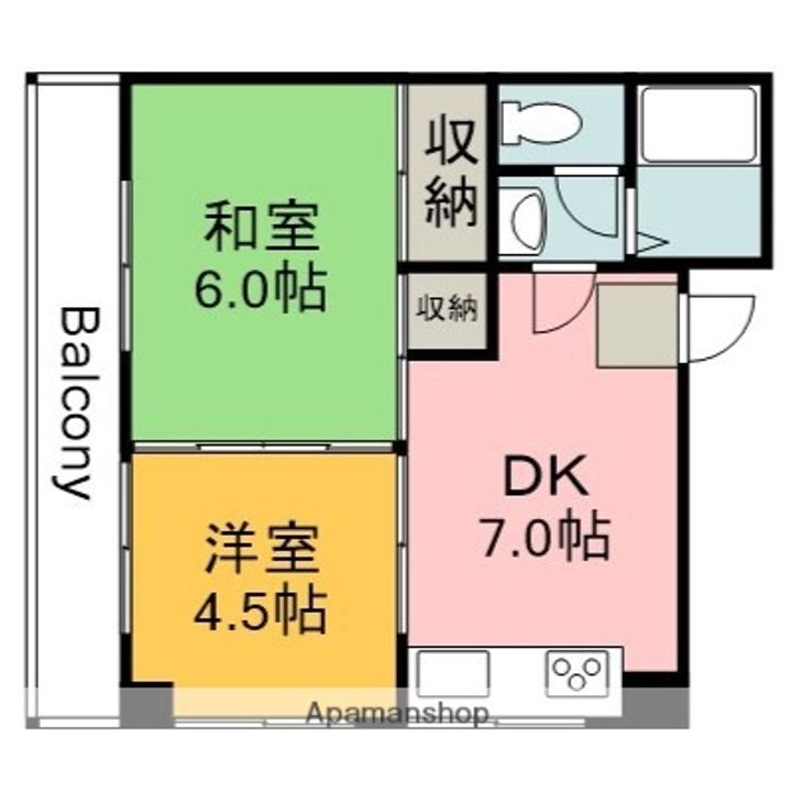 広島県広島市中区竹屋町の賃貸マンション402の間取り