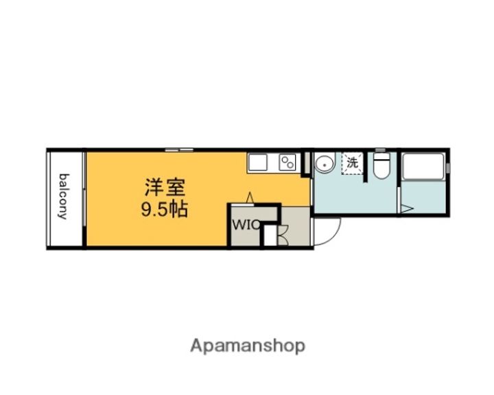 広島県広島市中区昭和町の賃貸マンション401の間取り
