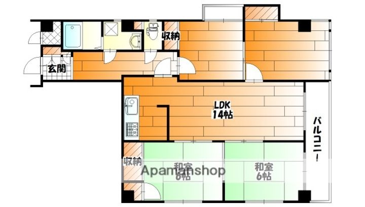 広島県広島市安佐南区山本3丁目の賃貸マンションの間取り