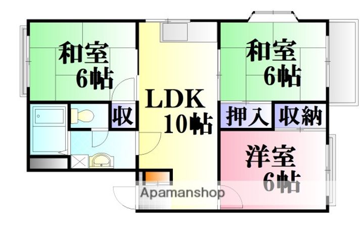 広島県広島市安佐南区川内3丁目の賃貸アパートの間取り