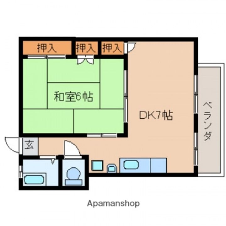 広島県広島市中区十日市町2丁目の賃貸マンションの間取り