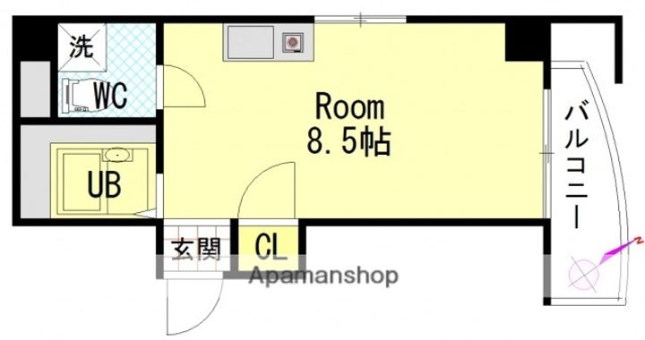 広島県広島市西区南観音町の賃貸マンションの間取り