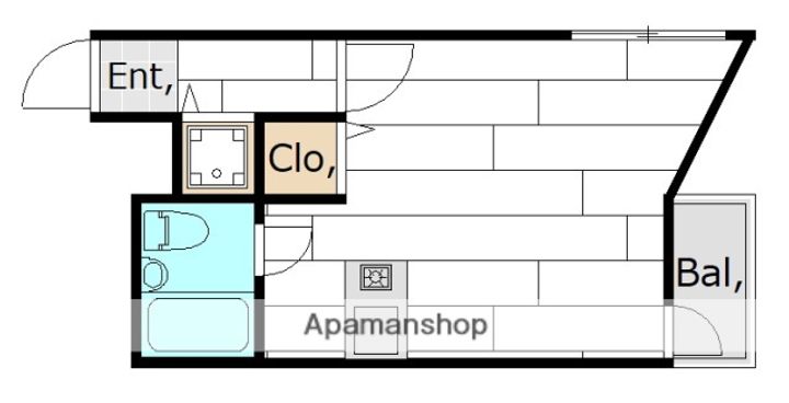 広島県広島市南区東本浦町の賃貸マンションの間取り