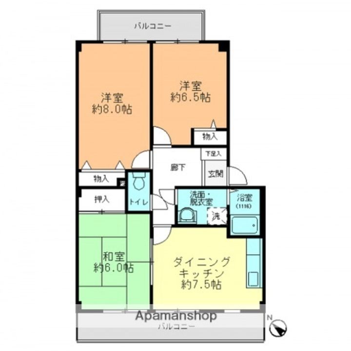 広島県広島市東区馬木4丁目の賃貸アパートの間取り