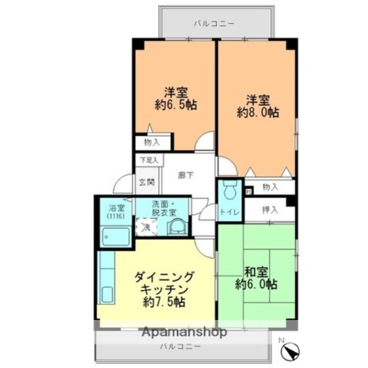 広島県広島市東区馬木4丁目の賃貸アパートの間取り