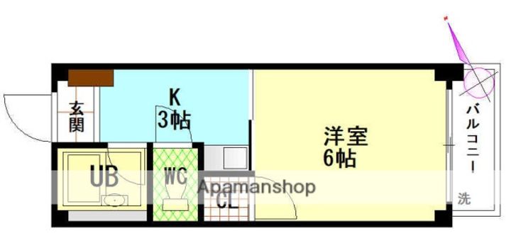 広島県広島市佐伯区五日市中央2丁目の賃貸マンションの間取り